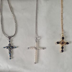Easter Is Here! Elegant Trio Cross Pendant Necklace Set